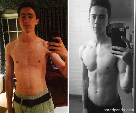 6 month skinny to muscular transformation|My 6 month Transformation from 105 to 140 lbs :。